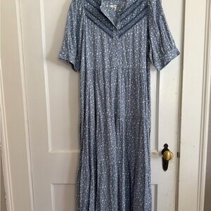Madewell Blue Floral Maxi Dress